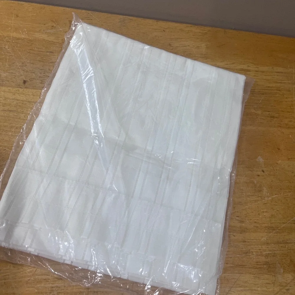 Vtg Decorative Creations White Sheer Mardi Gras Striped Curtain Panel 72